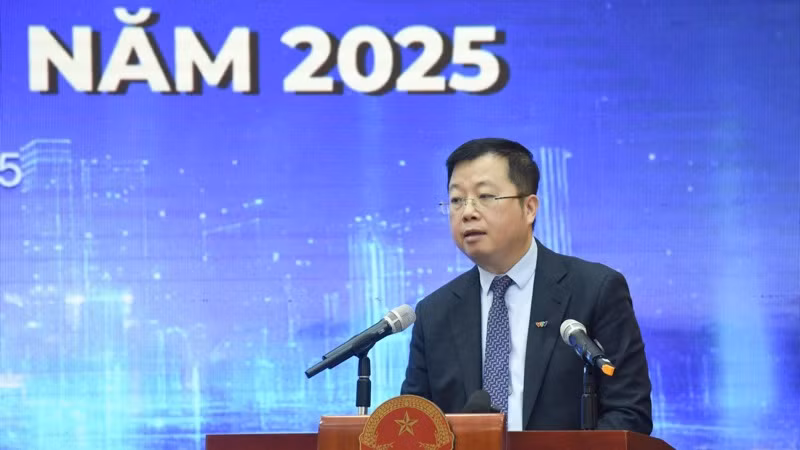 Tổng Giám đốc Đài Truyền hình Việt Nam Nguyễn Thanh Lâm phát biểu ý kiến tại Hội nghị. (Ảnh: TRẦN HẢI)