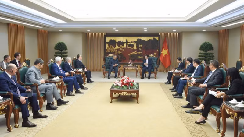 Quang cảnh buổi tiếp. (Ảnh: TRẦN HẢI)