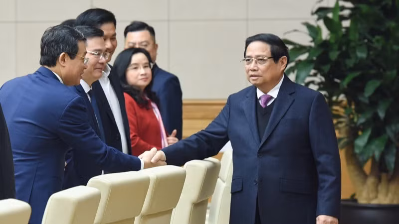 Thủ tướng Phạm Minh Chính với các đại biểu tham dự Hội nghị (Ảnh: THANH GIANG).