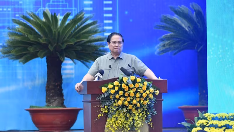 Thủ tướng Phạm Minh Chính phát biểu ý kiến tại Hội nghị (Ảnh: THANH GIANG)