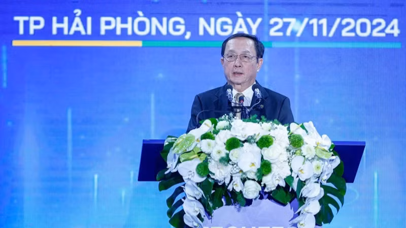Bộ trưởng Khoa học và Công nghệ Huỳnh Thành Đạt phát biểu ý kiến tại TECHFEST Việt Nam 2024. (Ảnh: Trần Hải)