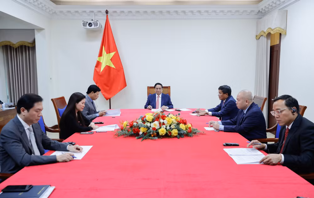 Quang cảnh buổi điện đàm. (Ảnh: TRẦN HẢI)