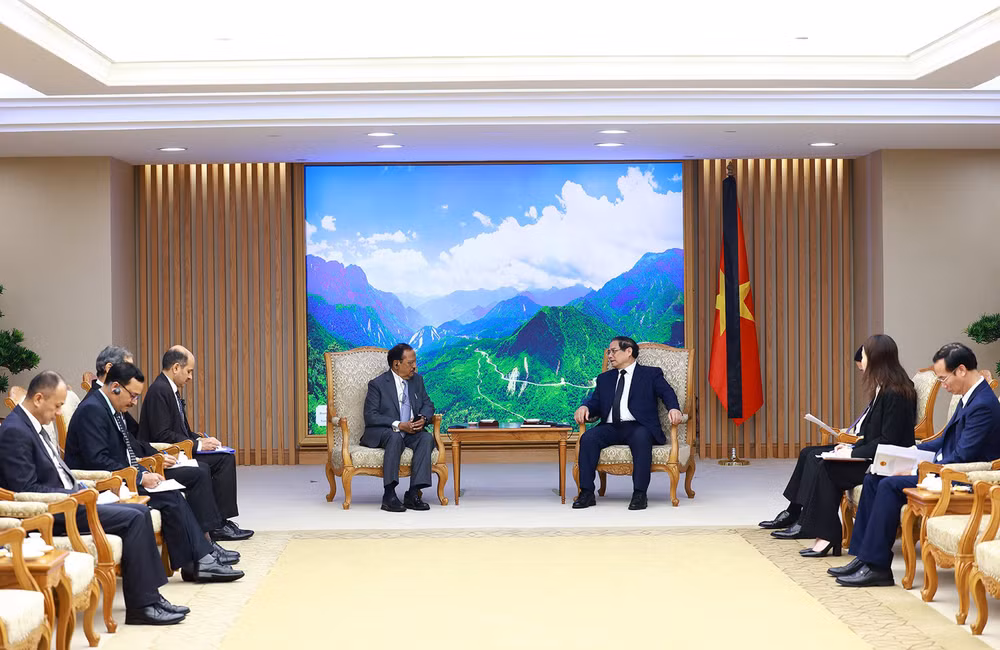 Quang cảnh buổi tiếp. (Ảnh: TRẦN HẢI)