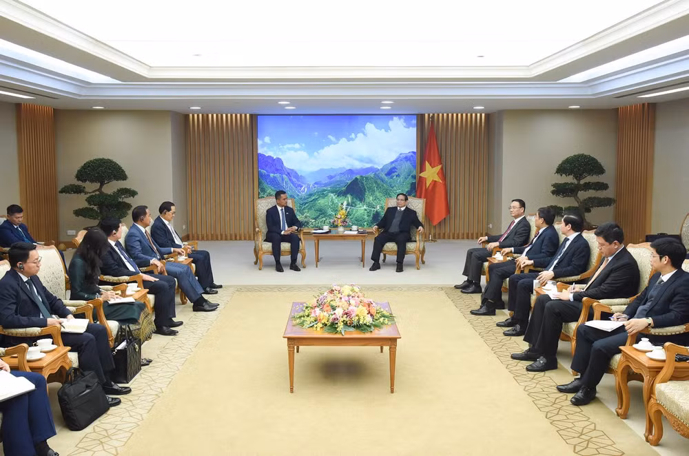 Quang cảnh buổi tiếp. (Ảnh: TRẦN HẢI)