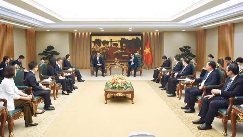 Quang cảnh buổi tiếp. (Ảnh: TRẦN HẢI)