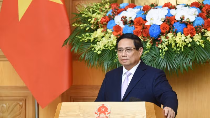 Thủ tướng Phạm Minh Chính phát biểu ý kiến tại Tọa đàm (Ảnh: TRẦN HẢI).