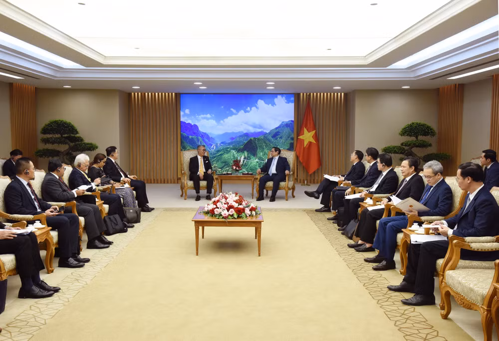 Quang cảnh buổi tiếp. (Ảnh: Trần Hải)