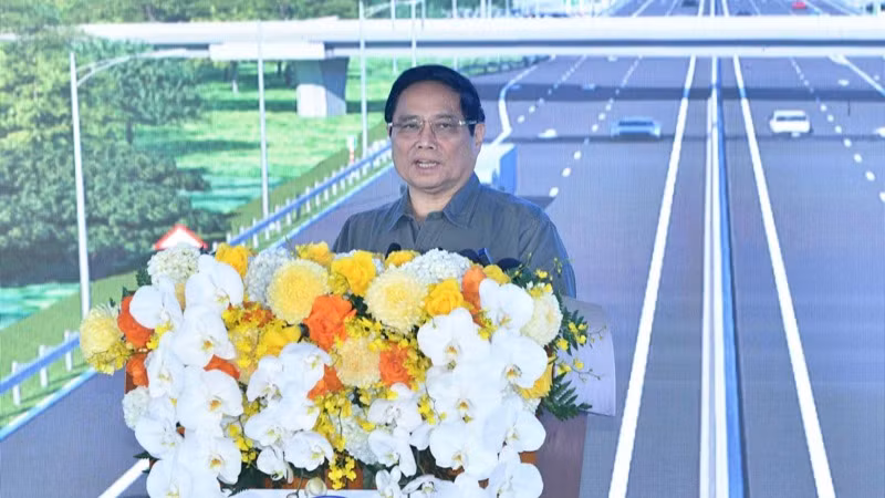 Thủ tướng Phạm Minh Chính phát biểu ý kiến tại buổi lễ. (Ảnh: THANH GIANG)