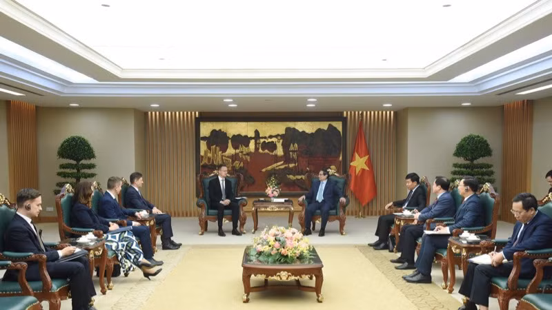 Quang cảnh buổi tiếp. (Ảnh: TRẦN HẢI)