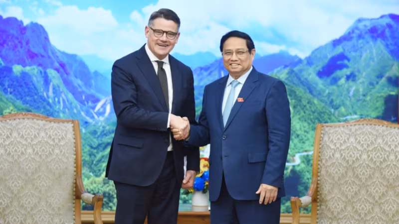 Thủ tướng Phạm Minh Chính và ông Boris Rhein, Thủ hiến bang Hessen. (Ảnh: Trần Hải)
