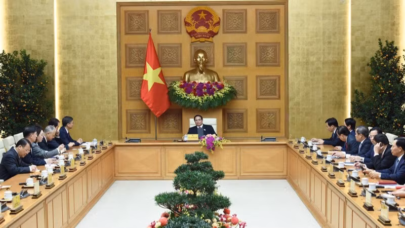 Quang cảnh buổi tiếp (Ảnh: TRẦN HẢI).