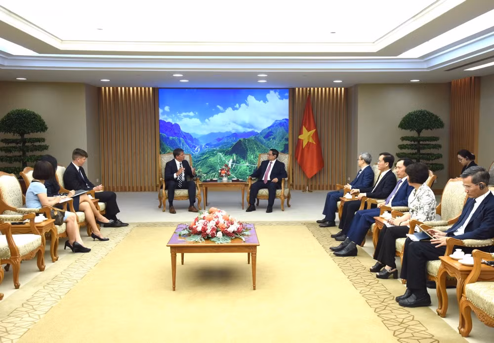 Quang cảnh buổi tiếp (Ảnh: Trần Hải).