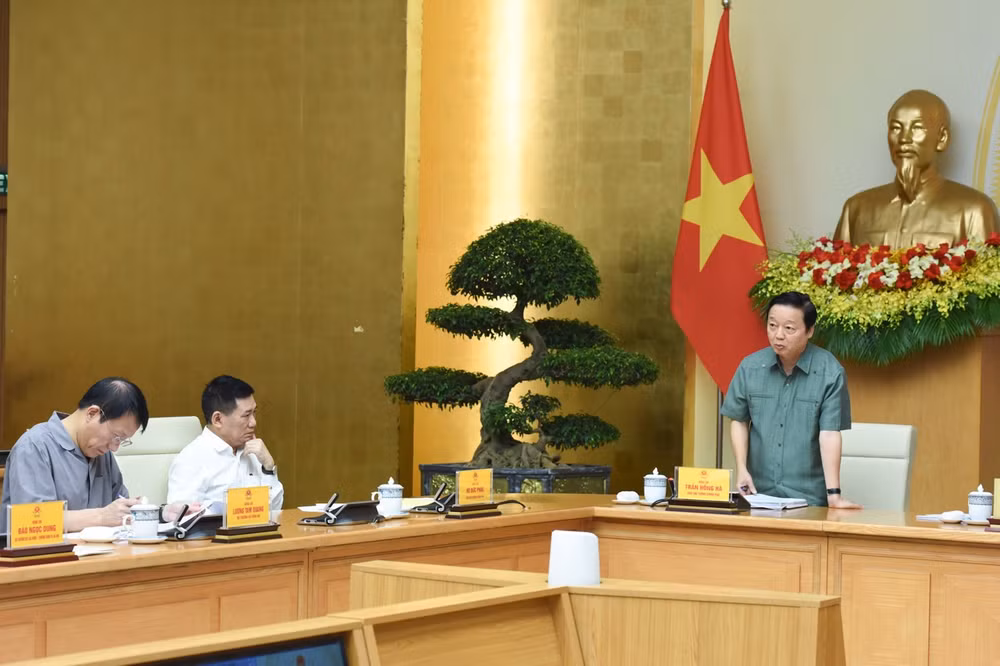 Phó Thủ tướng Chính phủ Trần Hồng Hà phát biểu ý kiến tại Hội nghị. (Ảnh: TRẦN HẢI)