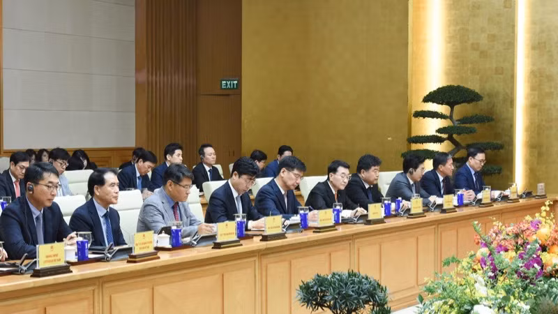 Các tập đoàn, doanh nghiệp tiêu biểu của Hàn Quốc tham dự Toạ đàm. (Ảnh: TRẦN HẢI)