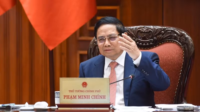 Thủ tướng Phạm Minh Chính phát biểu ý kiến chỉ đạo. (Ảnh: TRẦN HẢI)