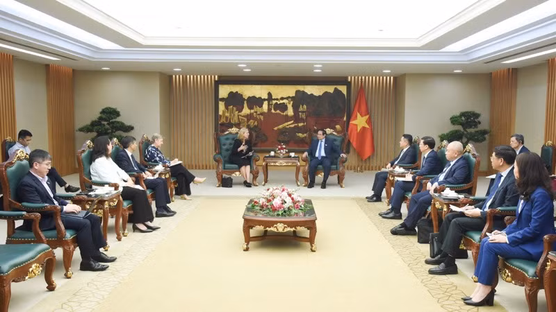 Quang cảnh buổi tiếp. (Ảnh: TRẦN HẢI)