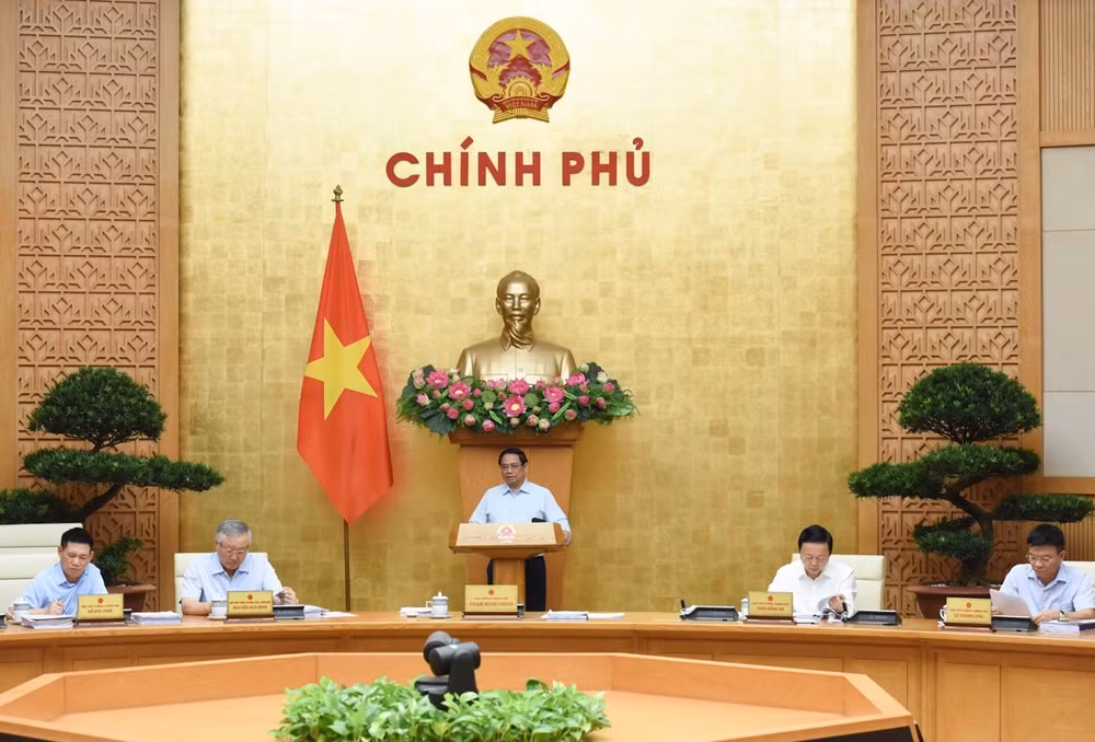 Thủ tướng Phạm Minh Chính chủ trì Phiên họp Chính phủ chuyên đề về xây dựng pháp luật tháng 9/2024 (Ảnh: Trần Hải). 
