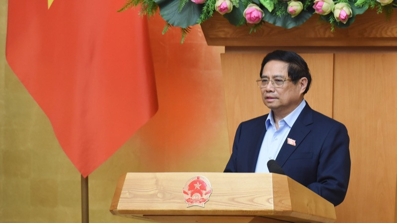 Thủ tướng Phạm Minh Chính phát biểu ý kiến tại phiên họp. (Ảnh: TRẦN HẢI) Thủ tướng Phạm Minh Chính phát biểu ý kiến tại phiên họp. (Ảnh: TRẦN HẢI)