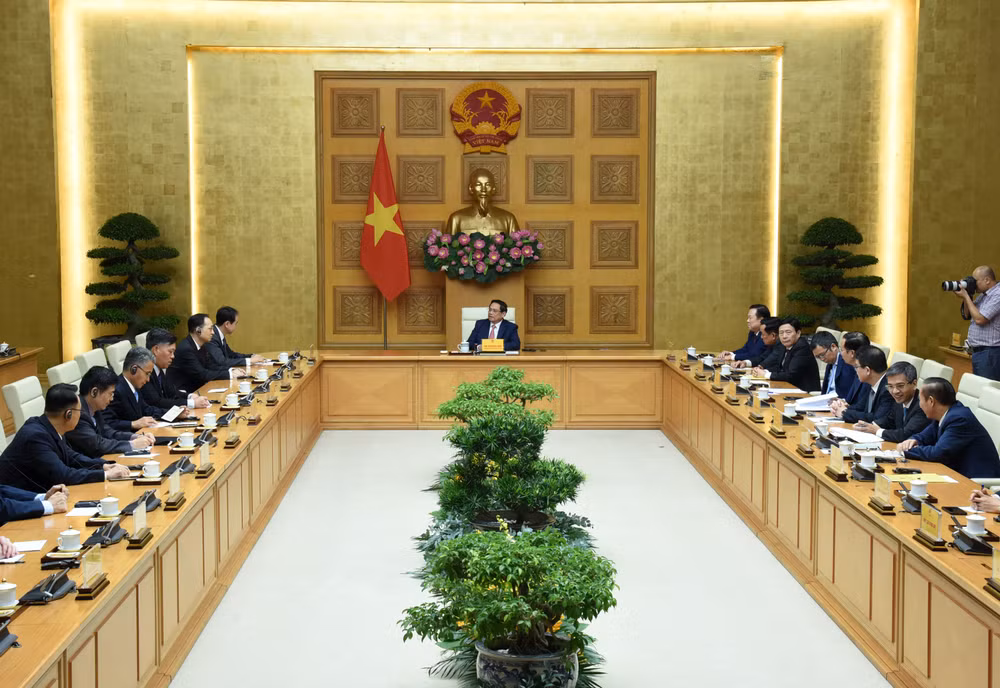 Quang cảnh buổi tiếp. (Ảnh: Trần Hải)