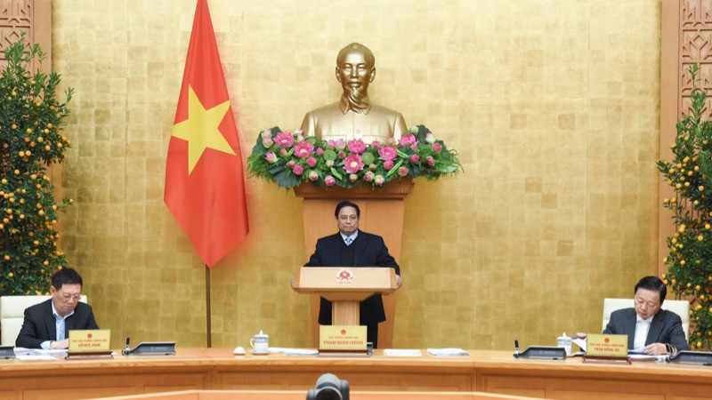 Thủ tướng Phạm Minh Chính chủ trì Phiên họp Chính phủ thường kỳ tháng 1 (Ảnh: TRẦN HẢI).