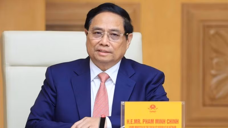 Thủ tướng Phạm Minh Chính phát biểu ý kiến tại buổi tiếp. (Ảnh: TRẦN HẢI)