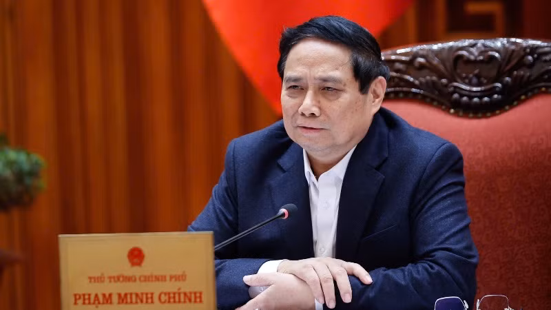 Thủ tướng Phạm Minh Chính phát biểu ý kiến tại cuộc họp. (Ảnh: TRẦN HẢI)