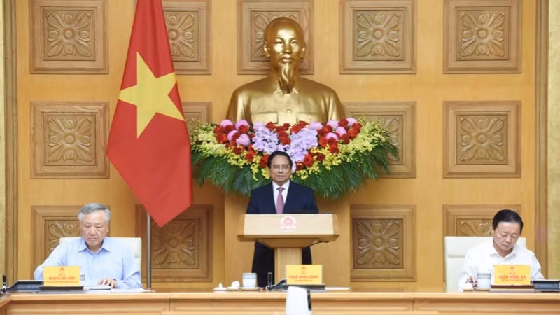 Thủ tướng Phạm Minh Chính chủ trì phiên họp. (Ảnh: TRẦN HẢI). 