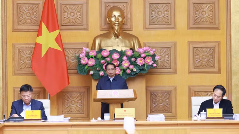 Thủ tướng Phạm Minh Chính chủ trì Phiên họp thứ tư của Ban Chỉ đạo rà soát và tổ chức thực hiện việc xử lý vướng mắc trong hệ thống pháp luật (Ảnh: TRẦN HẢI).