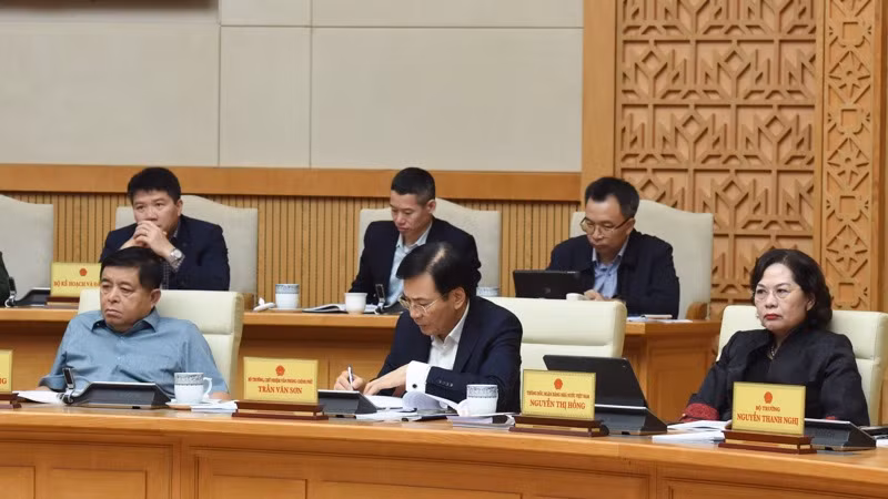 Các thành viên Chính phủ tham dự phiên họp. (Ảnh: Trần Hải)