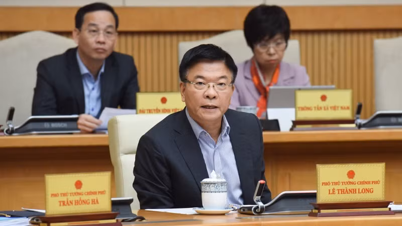 Phó Thủ tướng Chính phủ Lê Thành Long phát biểu ý kiến tại phiên họp. (Ảnh: Thanh Giang)