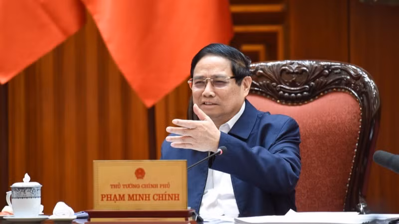 Thủ tướng Phạm Minh Chính phát biểu ý kiến kết luận cuộc họp (Ảnh: TRẦN HẢI). 