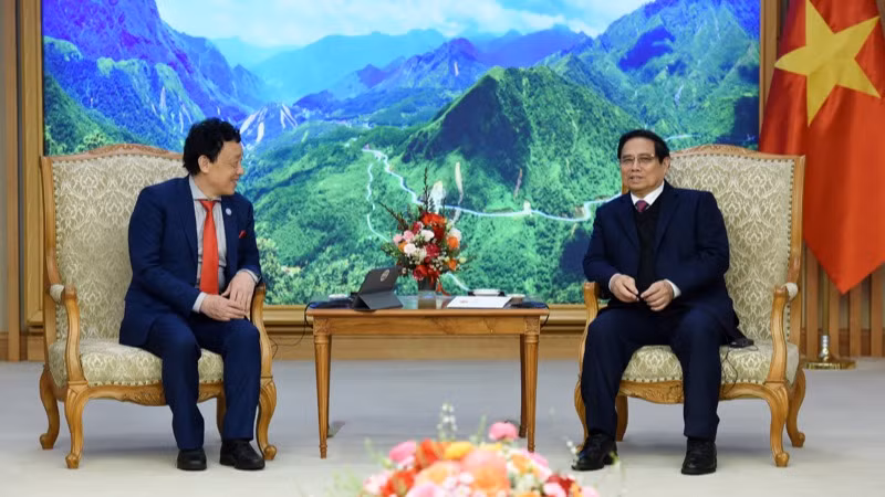 Thủ tướng Phạm Minh Chính tiếp ông Khuất Đông Ngọc, Tổng Giám đốc Tổ chức Nông nghiệp và Lương thực Liên hợp quốc (FAO). (Ảnh: TRẦN HẢI)