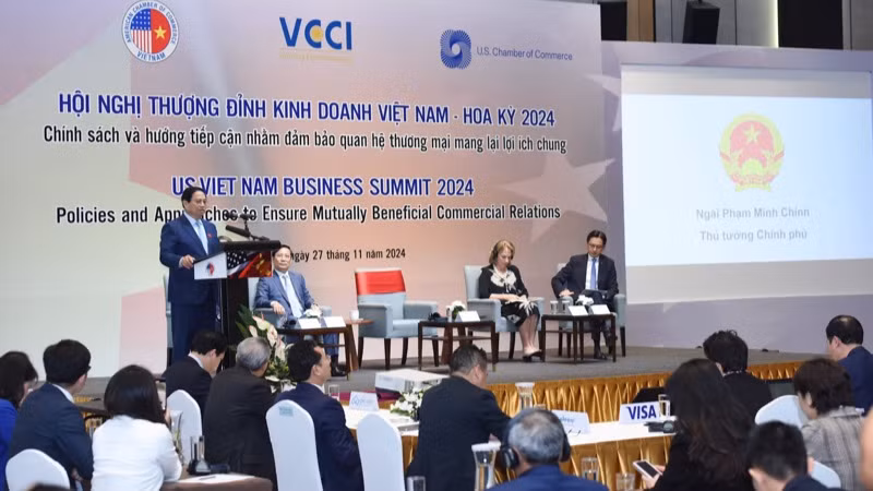 Thủ tướng Phạm Minh Chính trao đổi ý kiến tại Hội nghị. (Ảnh: Trần Hải)