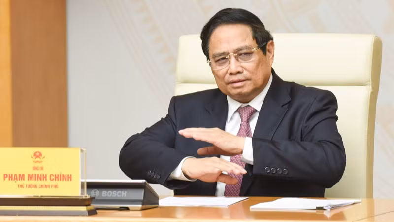 Thủ tướng Phạm Minh Chính phát biểu ý kiến kết luận cuộc họp. (Ảnh: TRẦN HẢI)