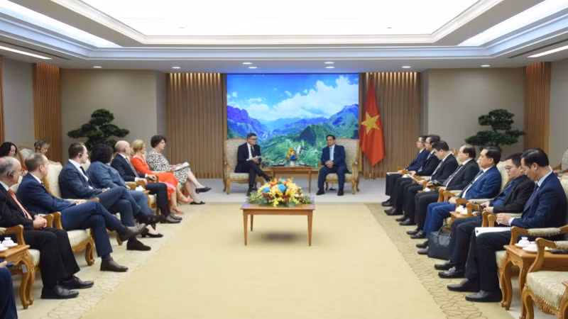 Quang cảnh buổi tiếp. (Ảnh: Trần Hải)