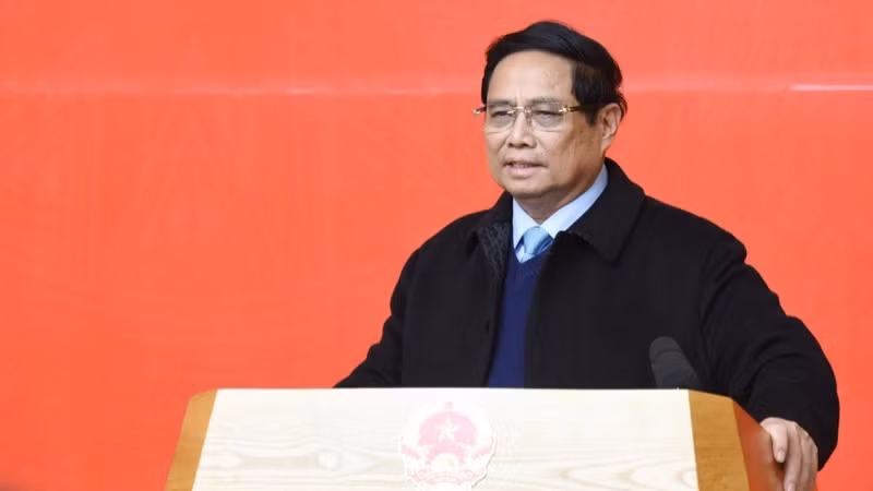 Thủ tướng Phạm Minh Chính phát biểu ý kiến tại chương trình gặp mặt. (Ảnh: TRẦN HẢI)