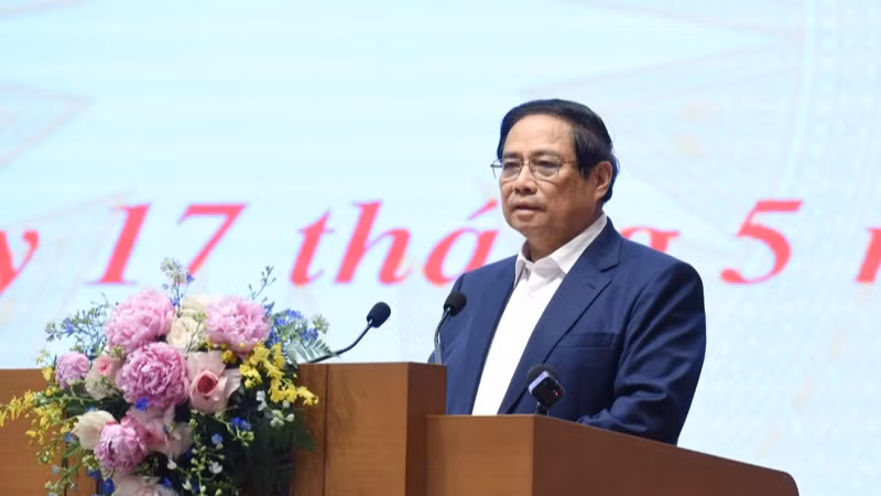 Thủ tướng Phạm Minh Chính phát biểu ý kiến chỉ đạo phiên họp. (Ảnh: TRẦN HẢI)