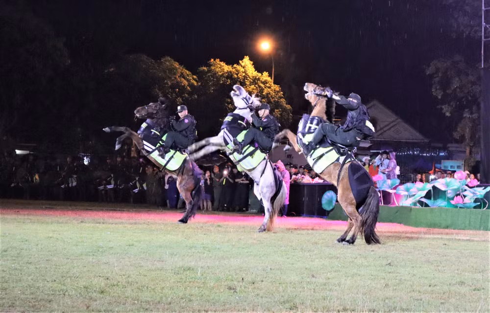 Nhiều kỹ thuật phức tạp như: điều khiển ngựa chạy đại buông hai tay; cưỡi ngựa chạy đại kết hợp sử dụng các loại vũ khí, công cụ hỗ trợ; vượt qua vòng lửa; điều khiển ngựa nằm... được Cảnh sát cơ động kỵ binh trình diễn. Nhiều kỹ thuật phức tạp như: điều khiển ngựa chạy đại buông hai tay; cưỡi ngựa chạy đại kết hợp sử dụng các loại vũ khí, công cụ hỗ trợ; vượt qua vòng lửa; điều khiển ngựa nằm... được Cảnh sát cơ động kỵ binh trình diễn.