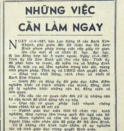 Những việc cần làm ngay (Bài 13)