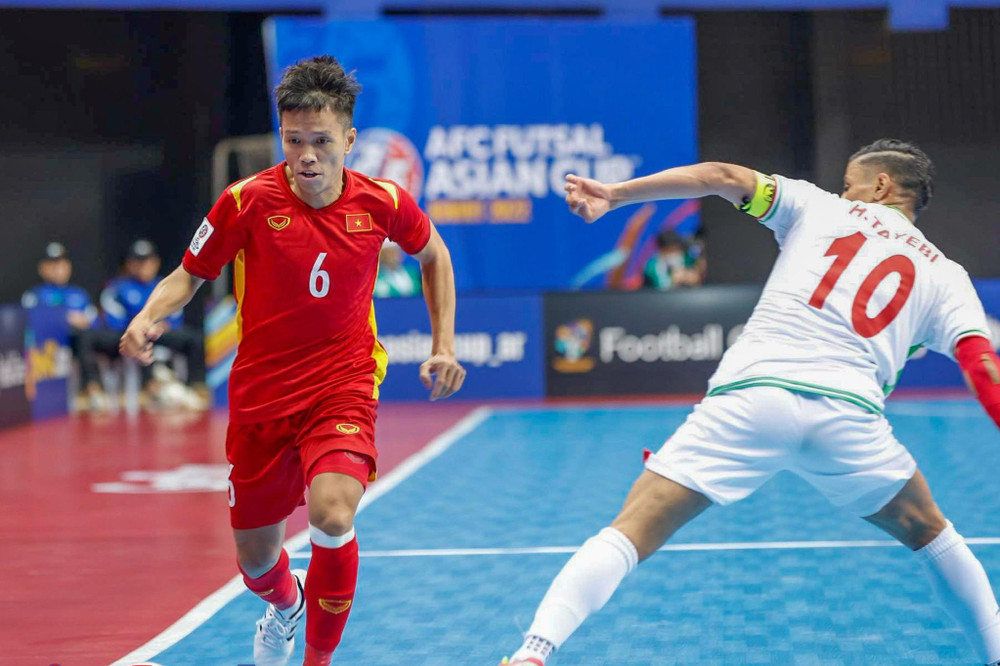 Phạm Đức Hòa ghi bàn thắng duy nhất cho đội tuyển futsal Việt Nam ở phút 38. (Ảnh: VFF)