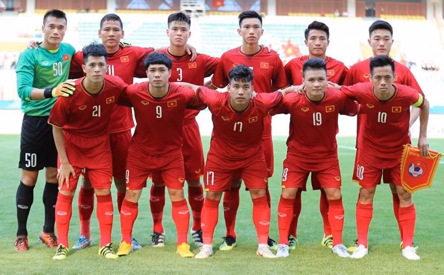 Ở giải đấu này, Olympic Việt Nam vào đến bán kết và từng tạo nên chiến thắng ấn tượng 1-0 trước Nhật Bản. (Ảnh: VFF)