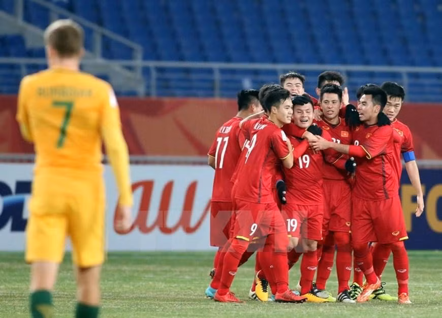 Sau đó, ông Park Hang-seo tạo nên lịch sử cùng với U23 Việt Nam với ngôi vị Á quân tại Vòng chung kết U23 châu Á 2018. (Ảnh: TTXVN)