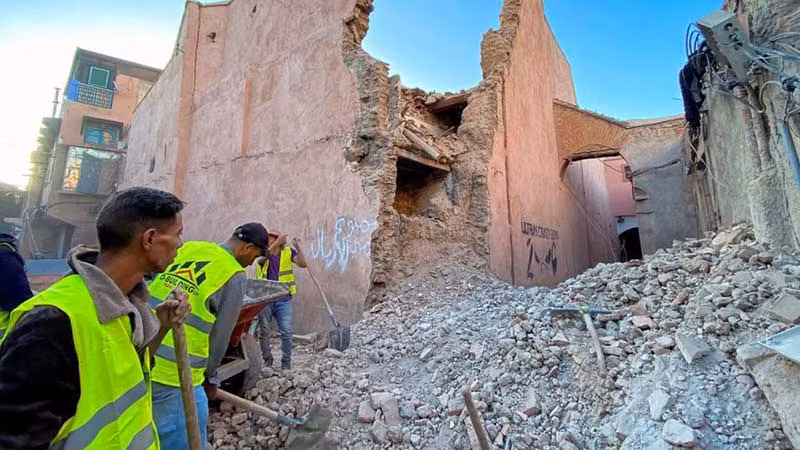 Động đất phá hủy nhiều ngôi nhà tại Maroc. (Ảnh REUTERS)