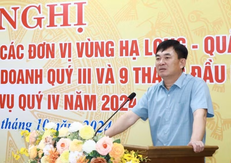 Bí thư Đảng ủy, Chủ tịch Hội đồng thành viên TKV Ngô Hoàng Ngân phát biểu ý kiến chỉ đạo.
