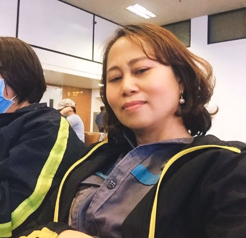 Chị Đỗ Thị Liên, nhân viên xe đẩy sân bay Nội Bài.