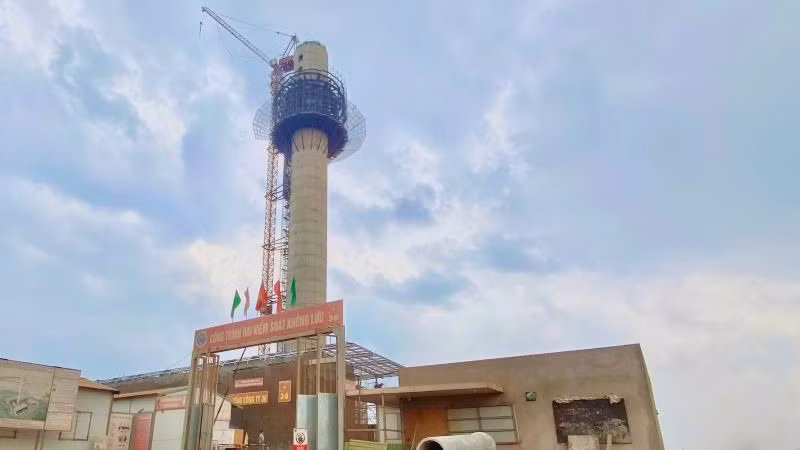 Tháp không lưu cảng hàng không quốc tế Long Thành vượt tiến độ 2 tháng.