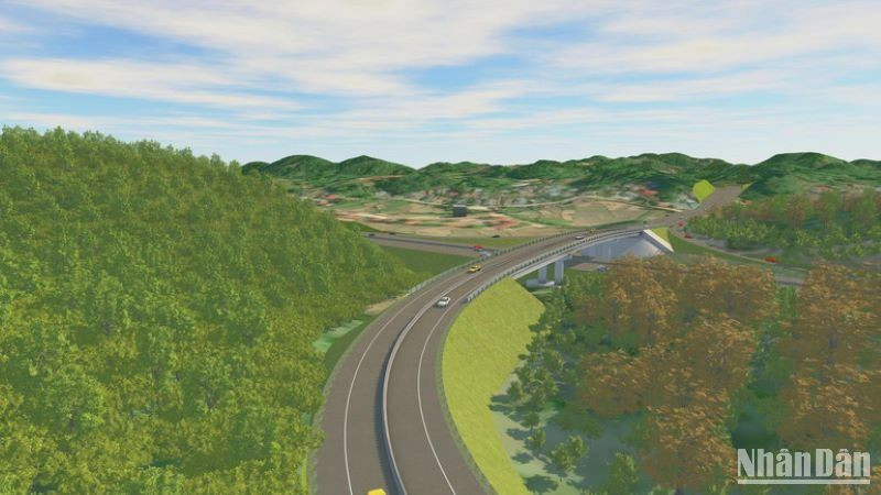 Phối cảnh 3D một đoạn tuyến dự án đường cao Chợ Mới-Bắc Kạn.