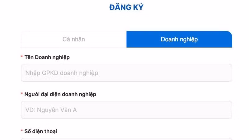 Giao diện tính năng đặt lịch đăng kiểm trực tuyến cho doanh nghiệp vận tải