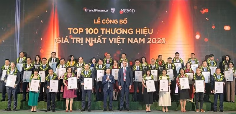 Các doanh nghiệp đạt chứng nhận thương hiệu giá trị nhất Việt Nam 2023.