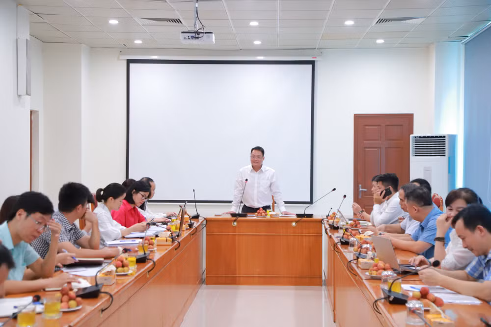 Đại diện các quận, huyện trao đổi với Sở Thông tin và Truyền thông về mô hình quận, huyện chuyển đổi số điển hình.